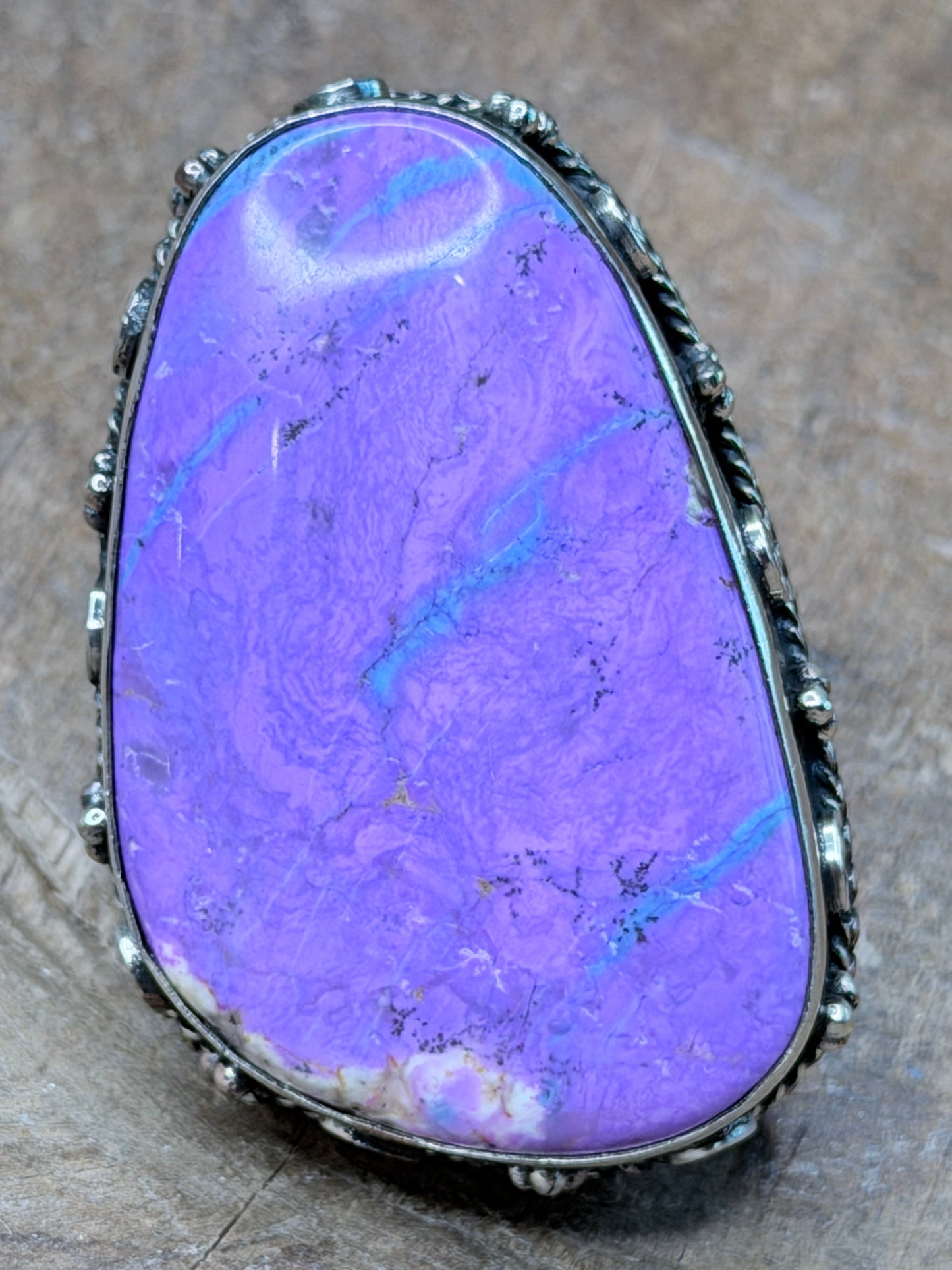German Silver Mohave Purple Turquoise Ring (B)