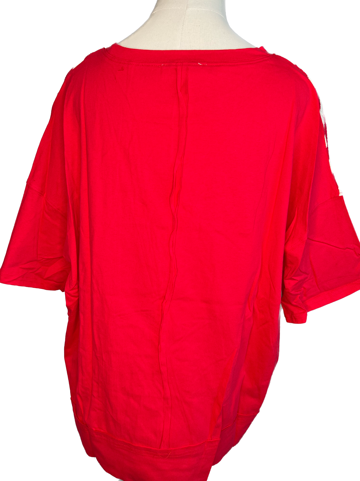 Peach Love- American Rhinestone Accent Striped Top (Red) *Final Sale*