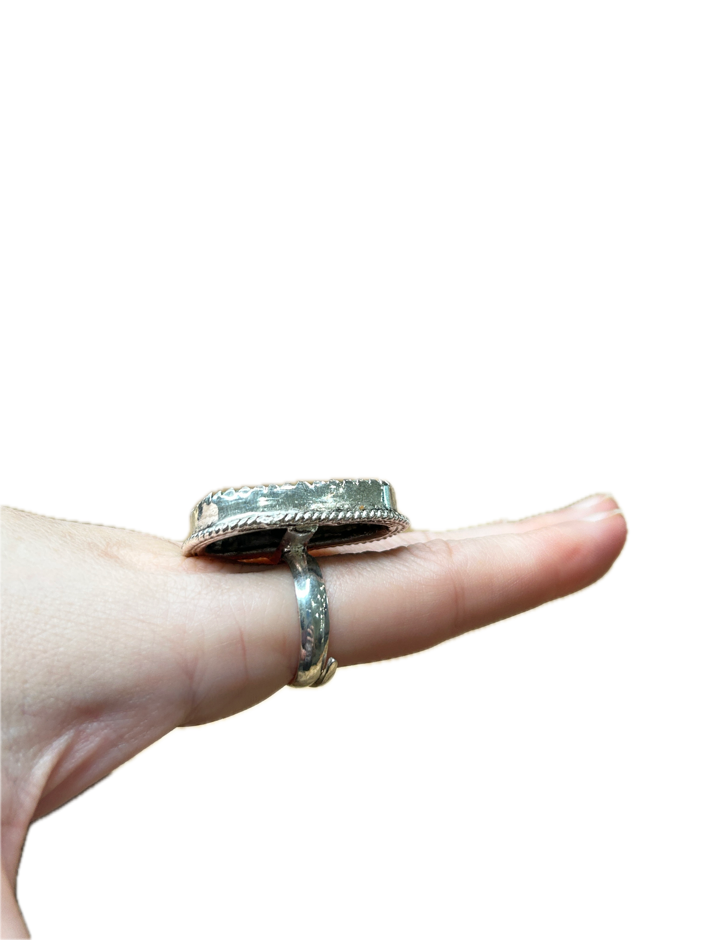 SALE Medium Oval German Silver Turquoise Ring