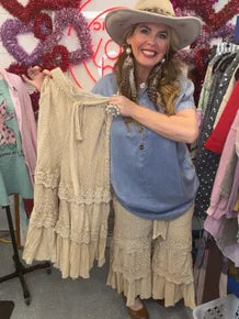 Desert Dream Lace Cloud Pants (Latte)