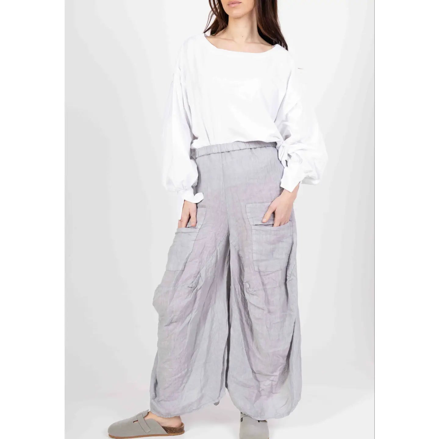 Seraoul Linen Pants (Light Grey) *Final Sale*