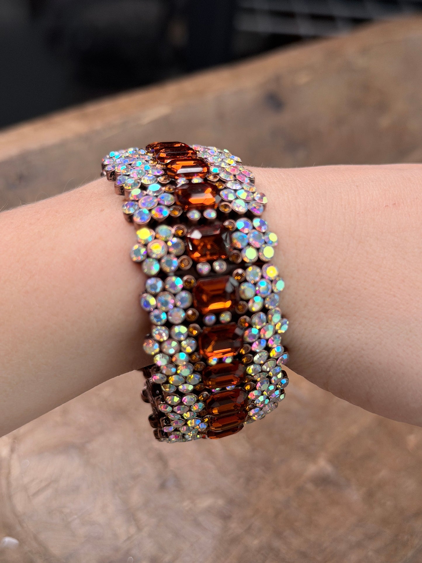 A Rare Bird- Mama's Brooch Rhinestone Braclet