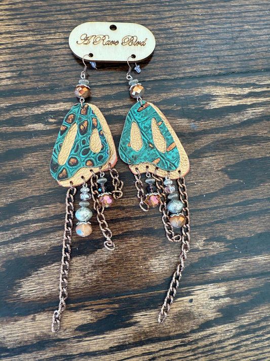 A Rare Bird-  Leather Charm Earrings