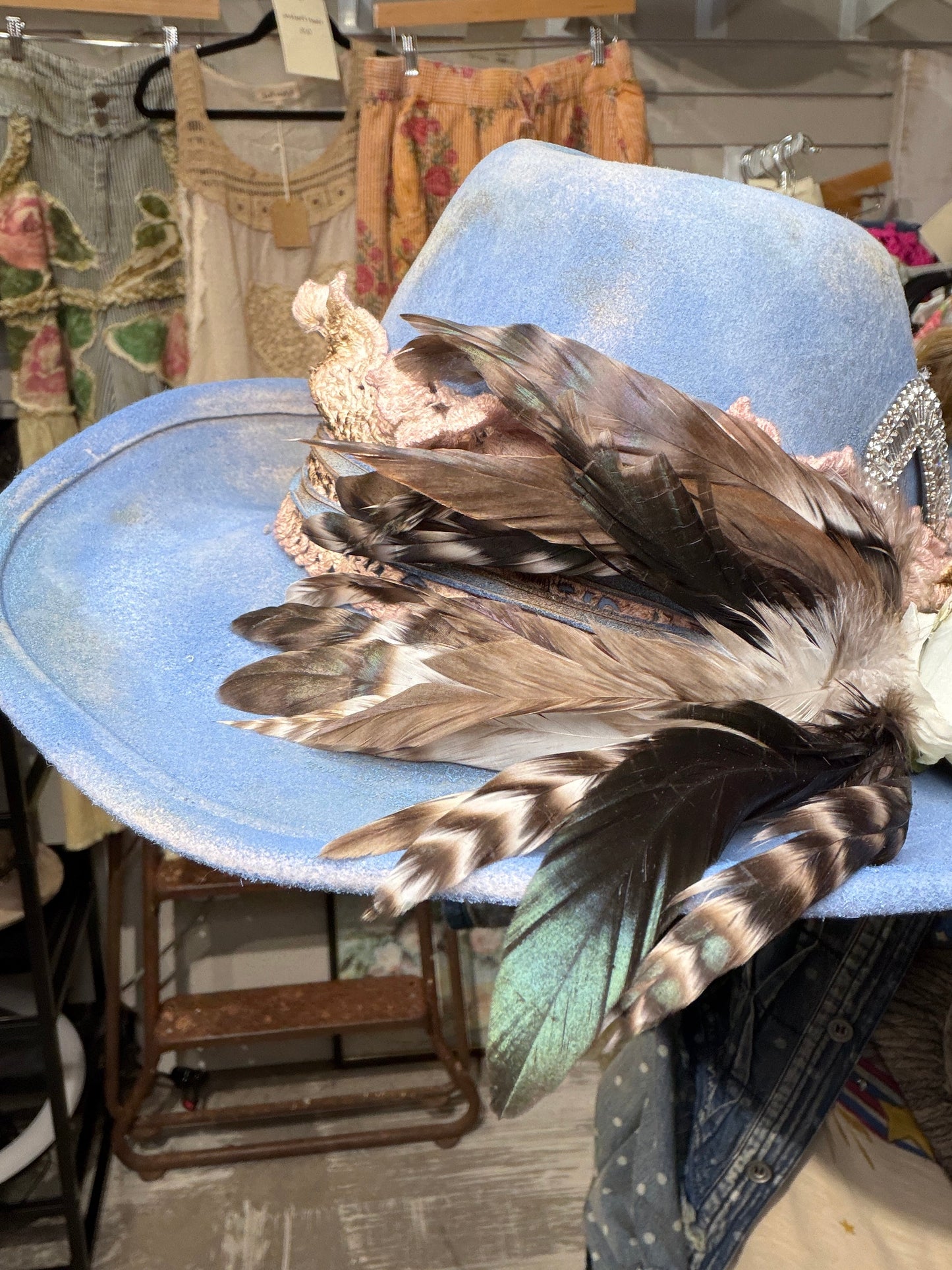 A Rare Bird- Denim and Diamond Hat