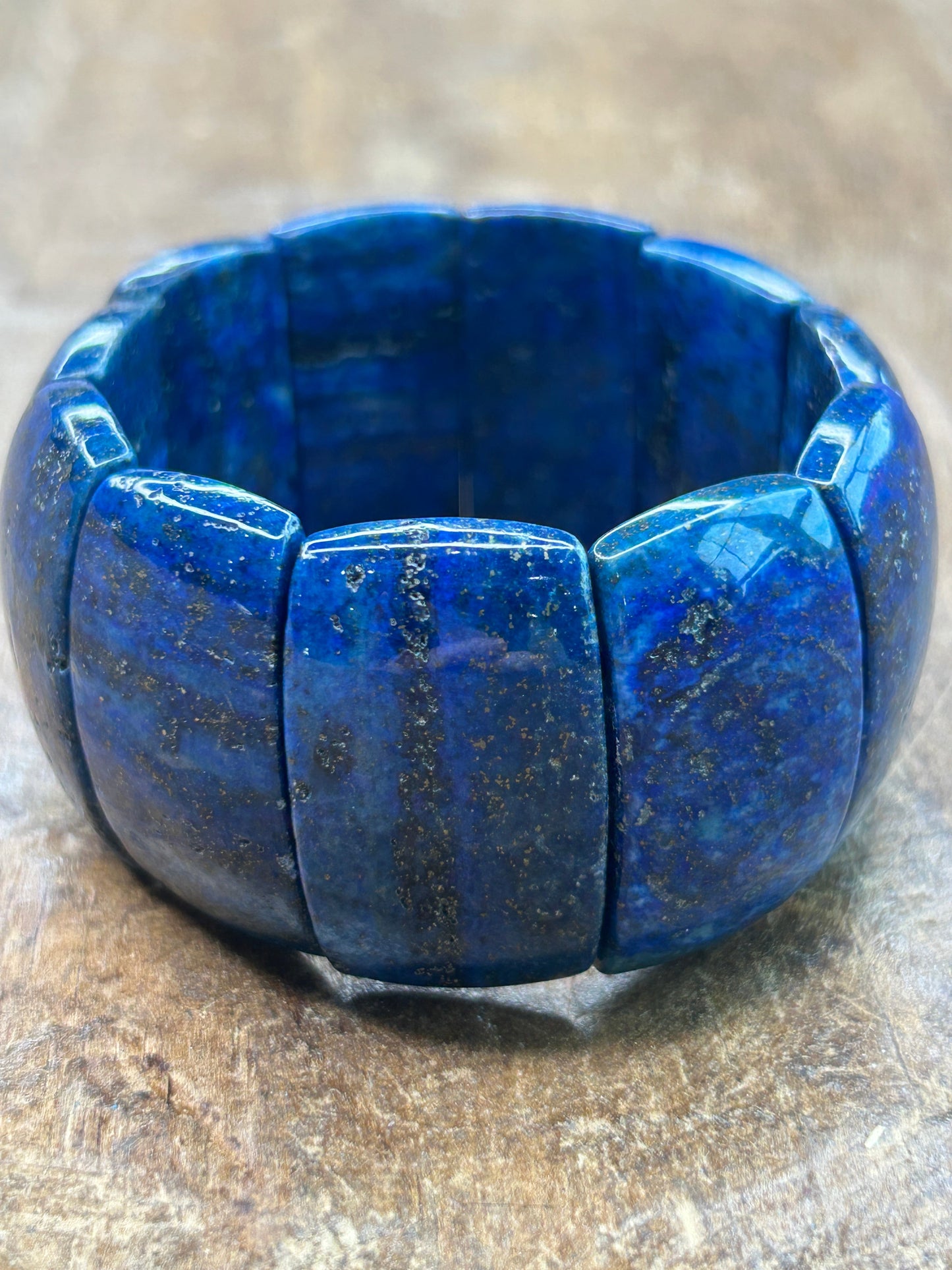 Large Natural Lapis Lazuli Stretch Bracelet
