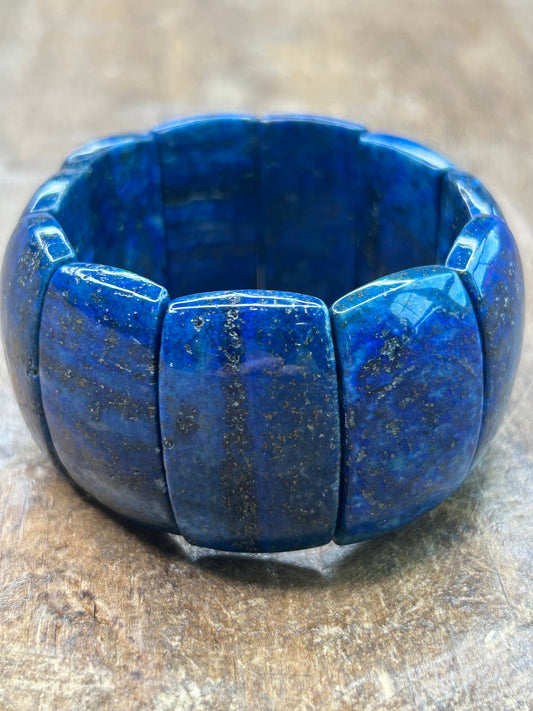 Large Natural Lapis Lazuli Stretch Bracelet