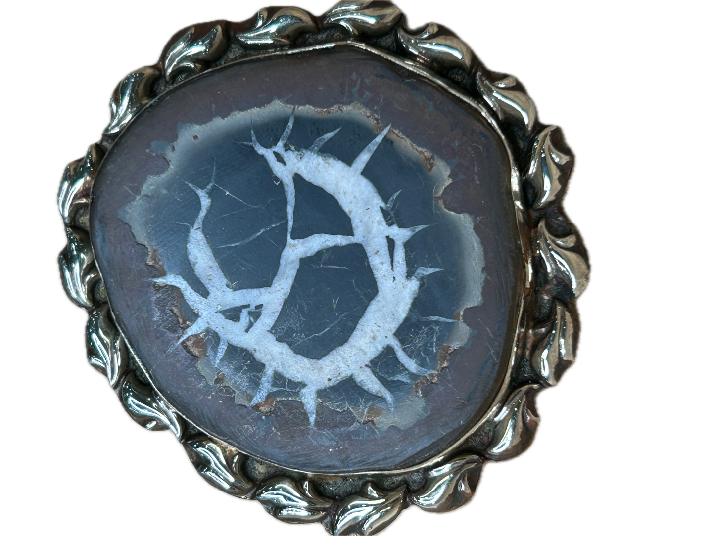 SALE German Silver Septarian Nodule Ring