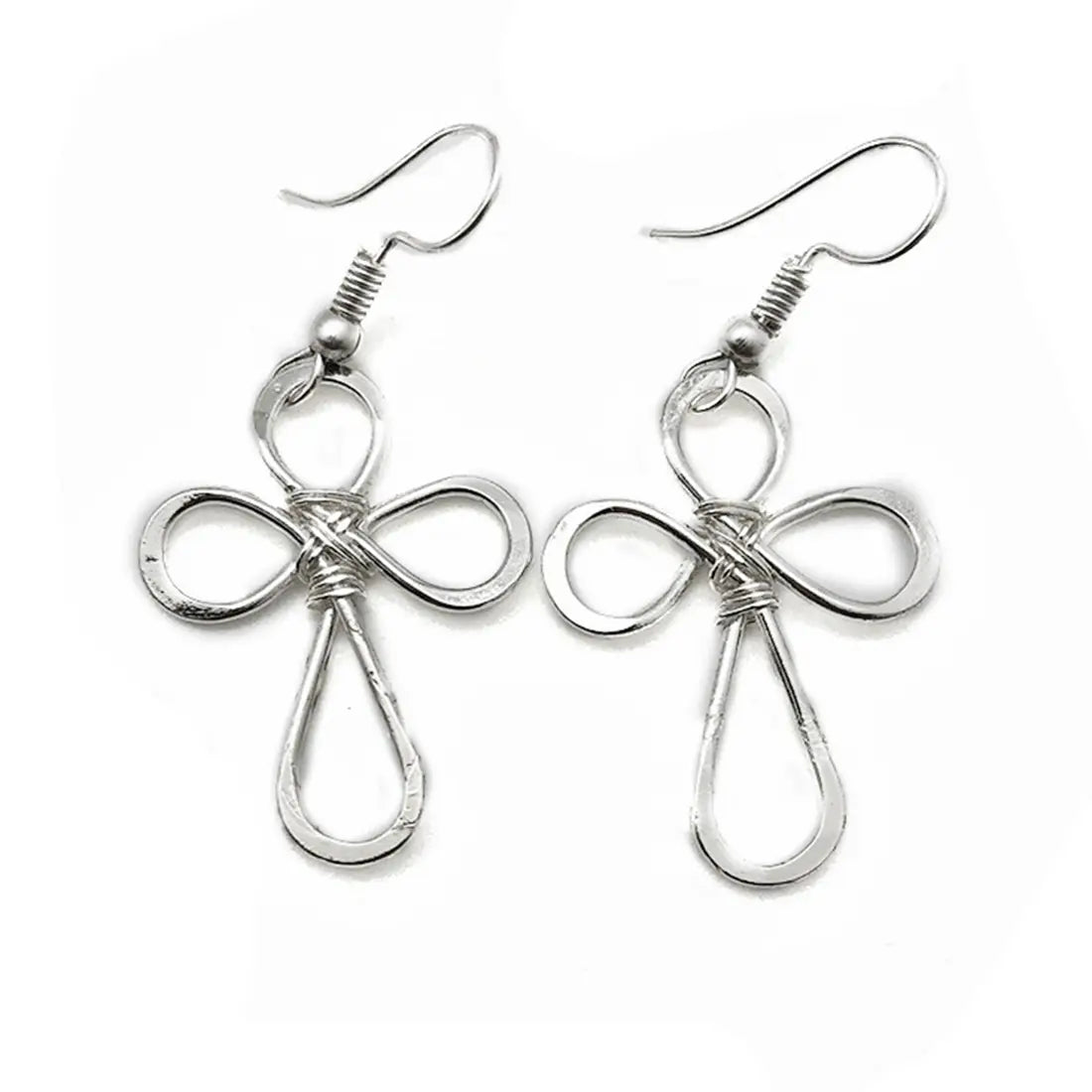 Silver Plated Cross Earrings