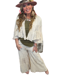 Bohemian Breeze Artisan Lace Shrug Jacket (Natural)