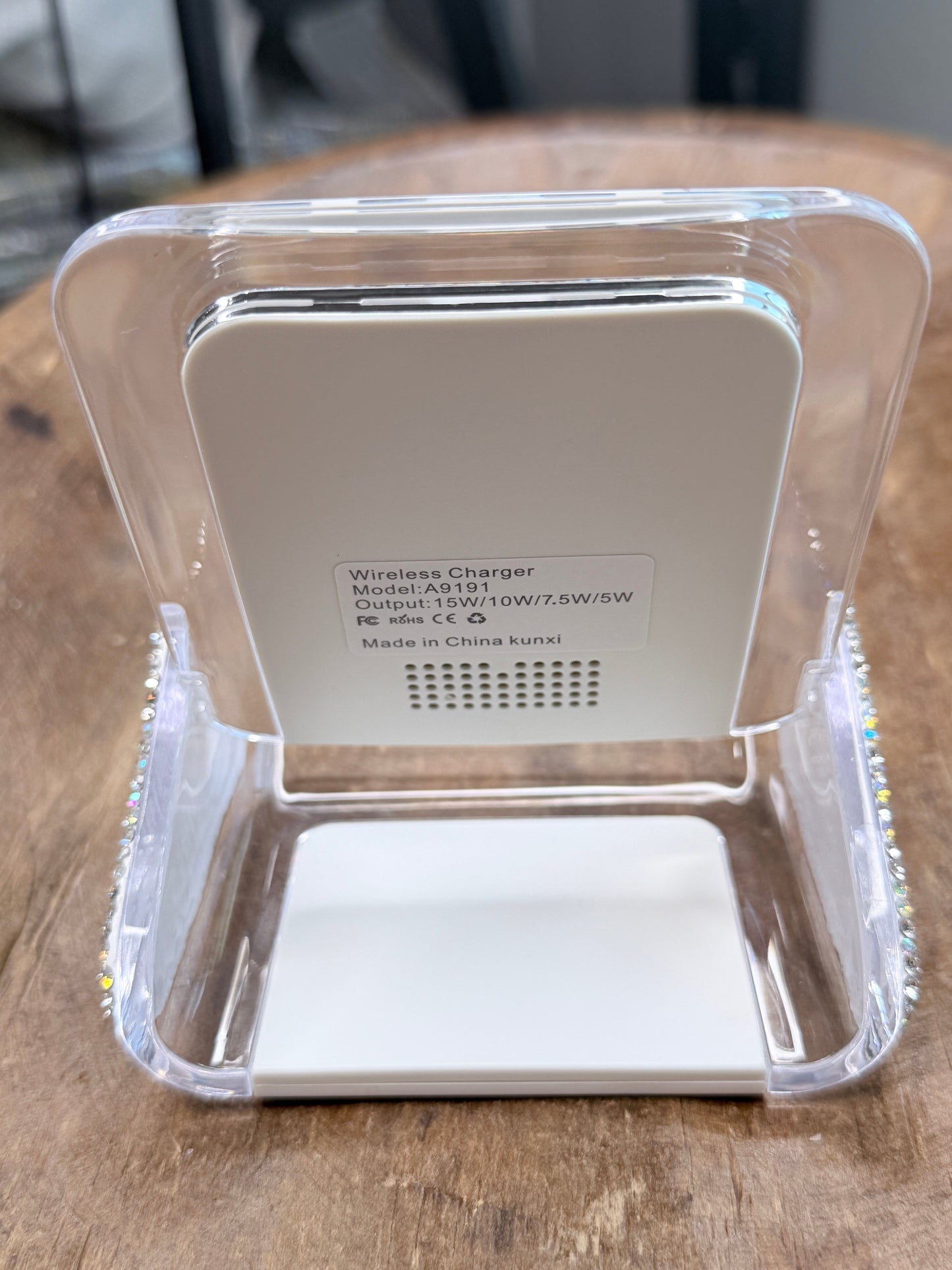 PREORDER Rhinestone Desktop Wireless Charger (Silver) *Final Sale*