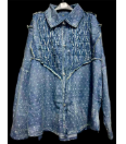 A RARE BIRD- Denim Dot Shirt