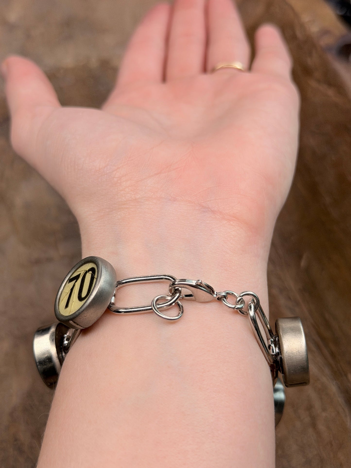 Cash Register Key with Spaces Bracelet (Numbers)