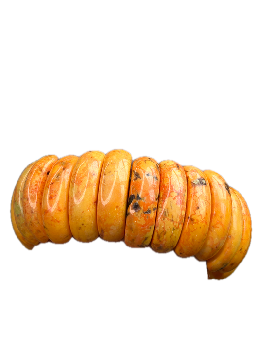 Orange Howlite Stretch Bracelet