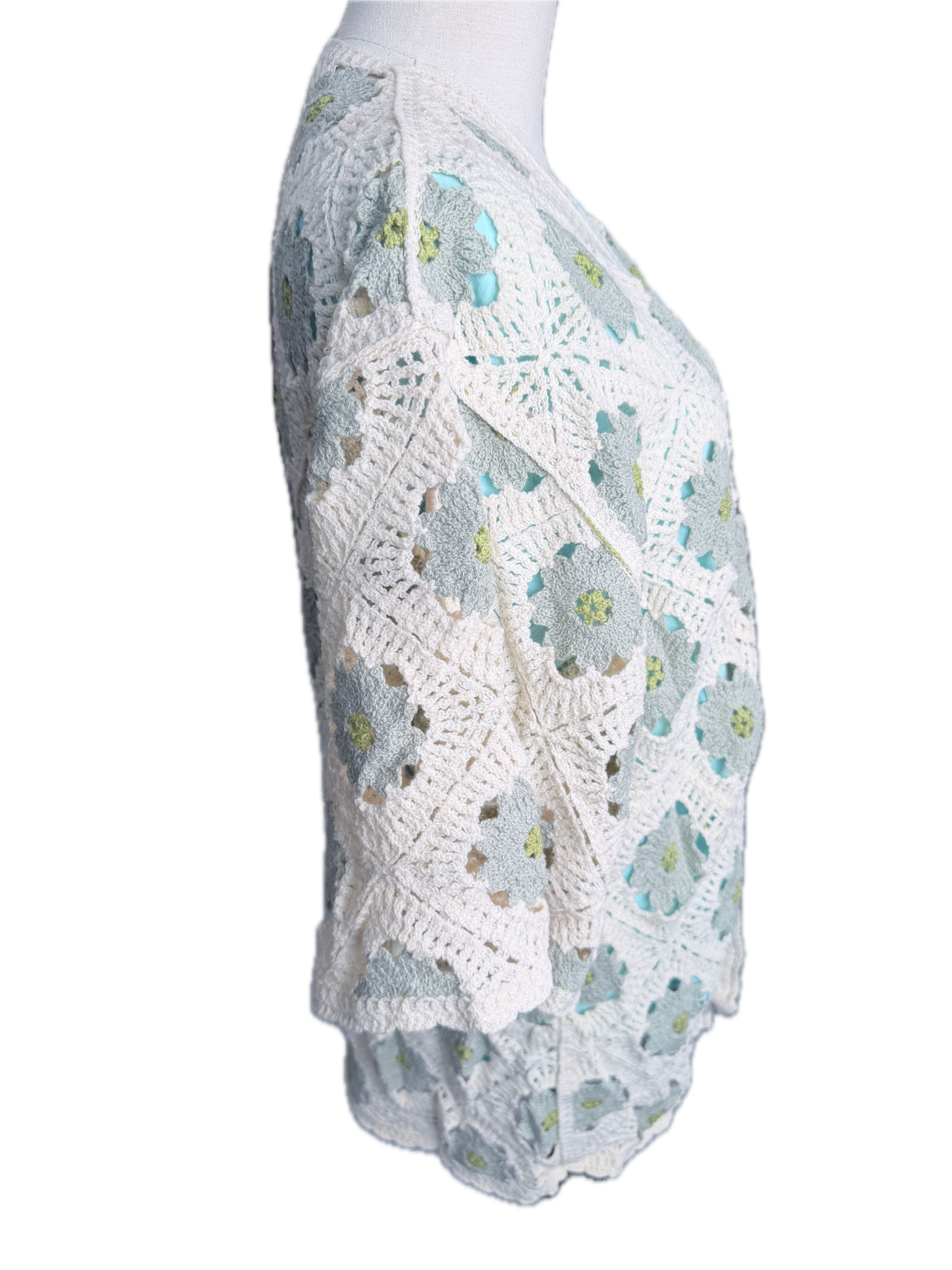 Petunia Short Crochet Cardigan (Sage)