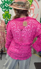A Rare Bird- Crochet Heart Sweater Top *Final Sale*