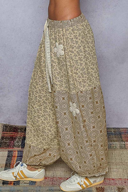 POL - Crochet Patchwork Pants (Sand Multi)
