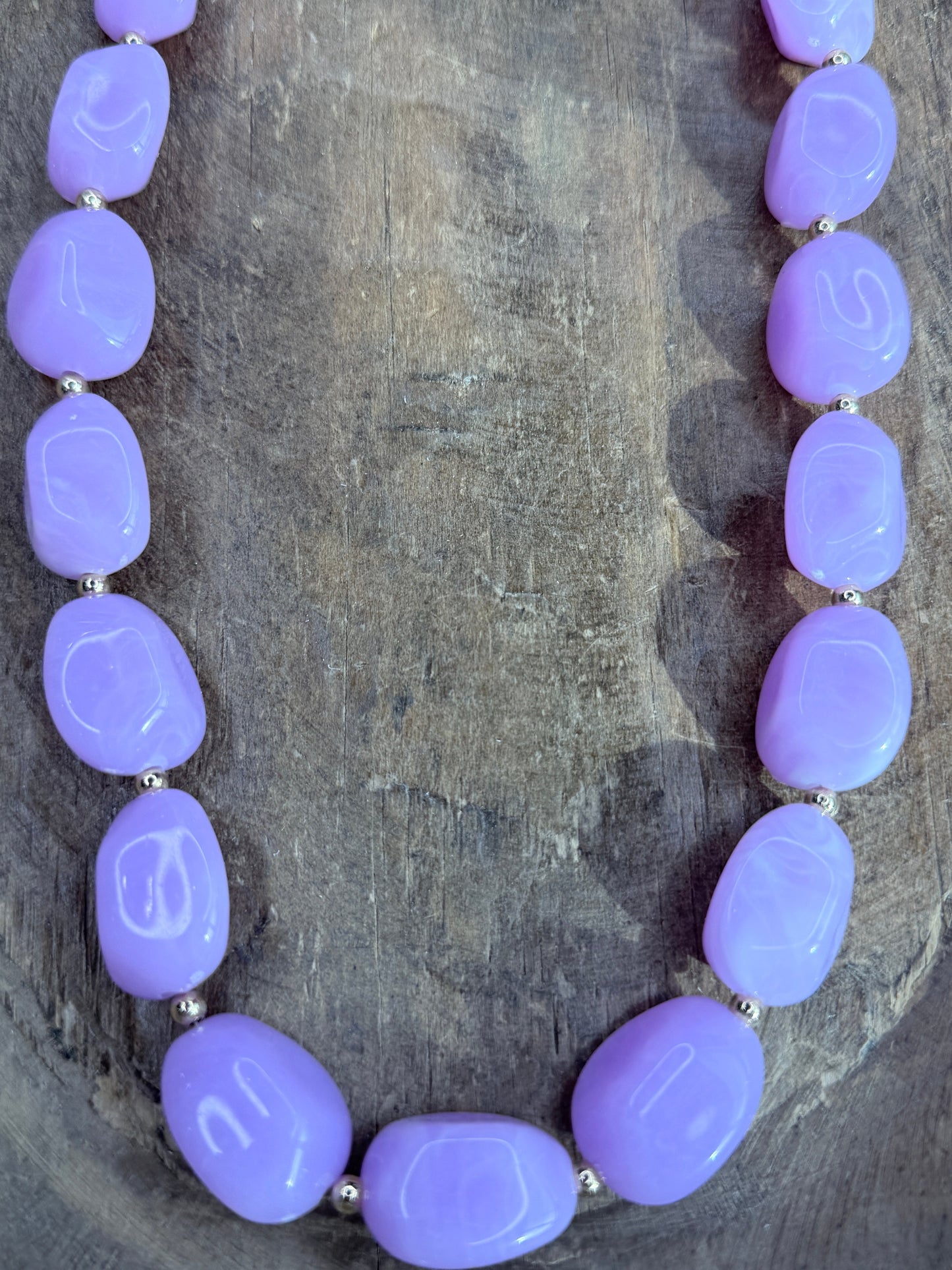 Purple Acrylic Beaded Necklace