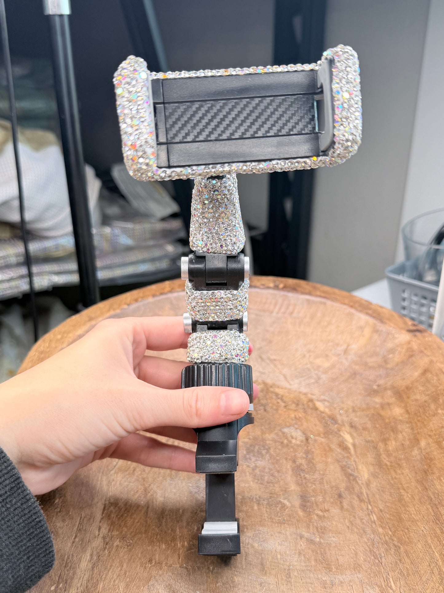 PREORDER Rhinestone Car Phone Holder (Silver) *Final Sale*