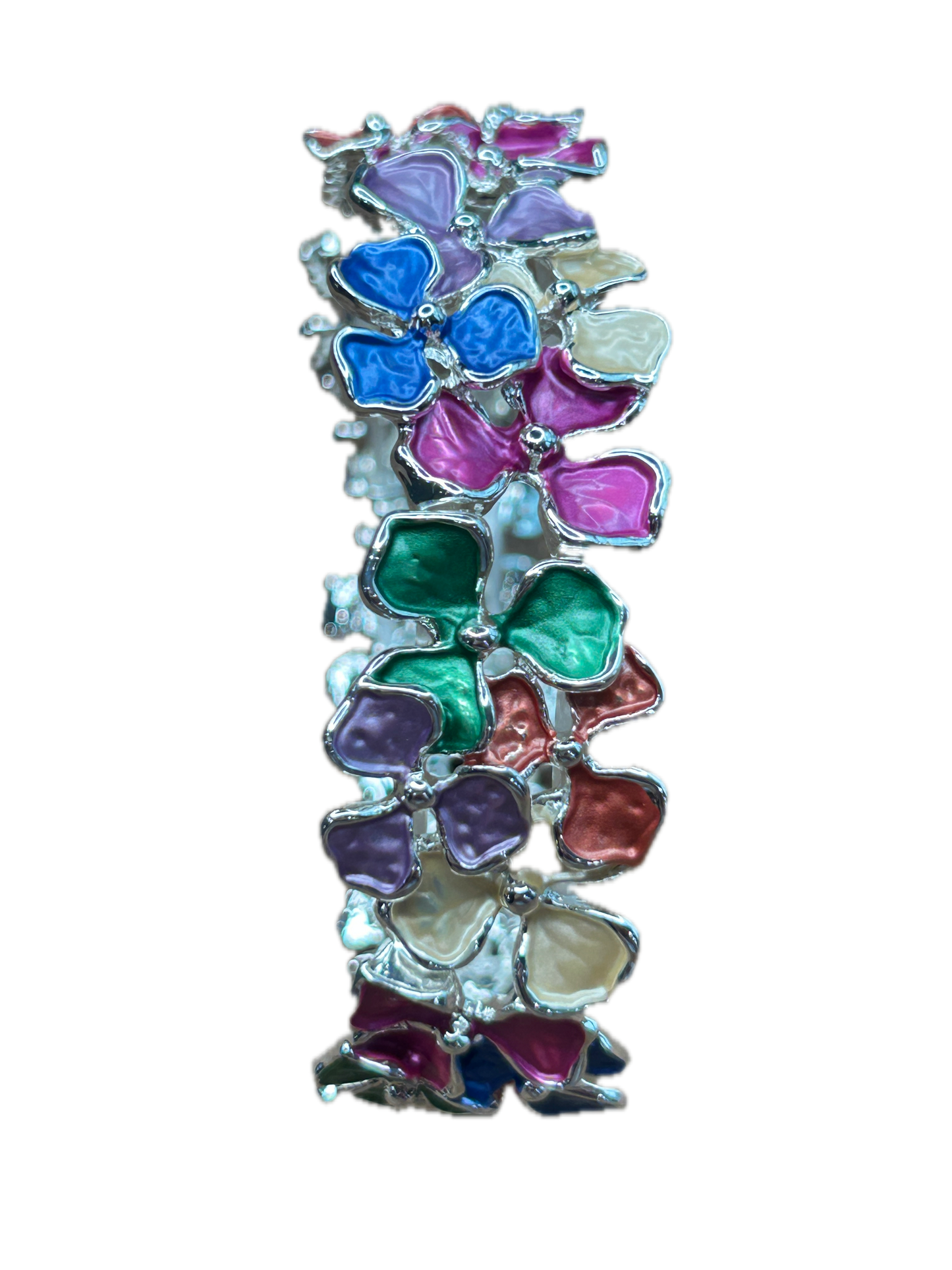 Multi Color Gold Flower Stretch Bracelet