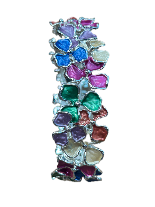 Multi Color Gold Flower Stretch Bracelet