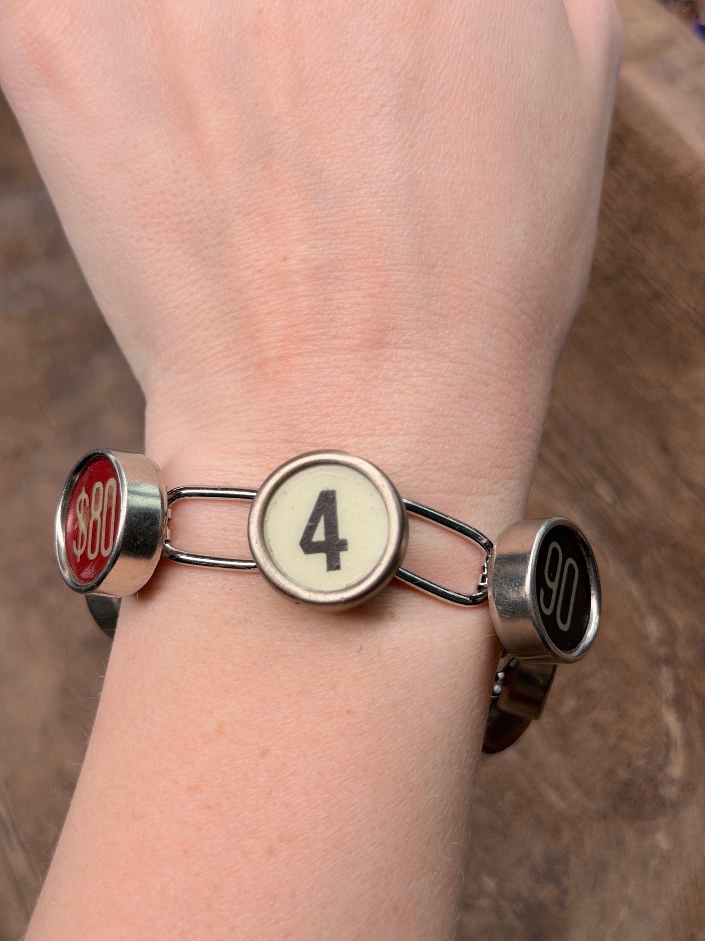 Cash Register Key with Spaces Bracelet (Numbers)