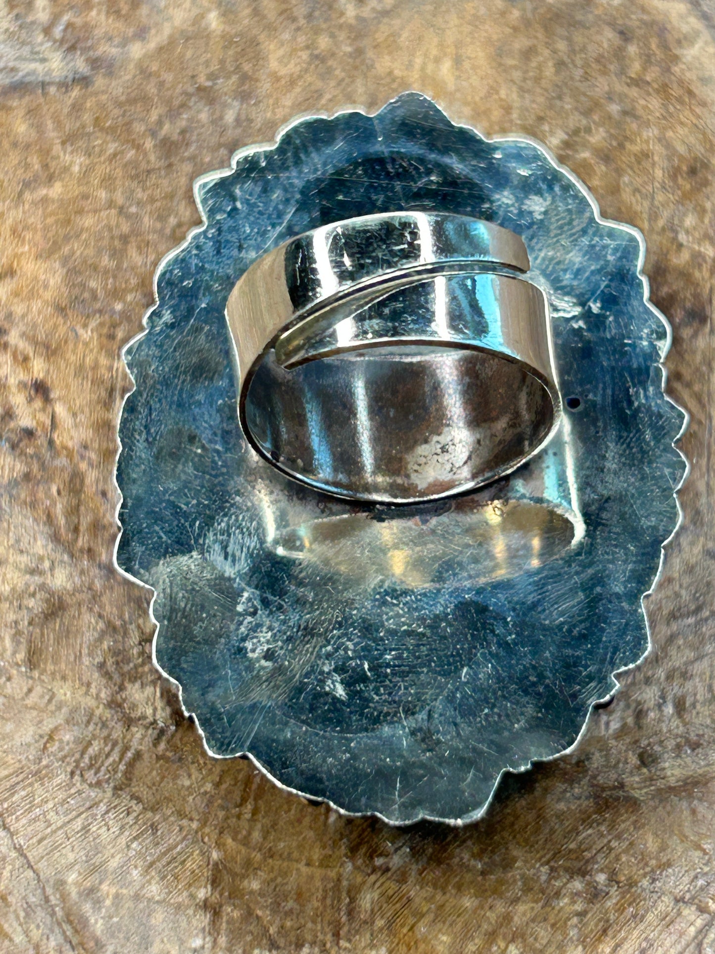 German Silver Light Blue Turquoise Ring C