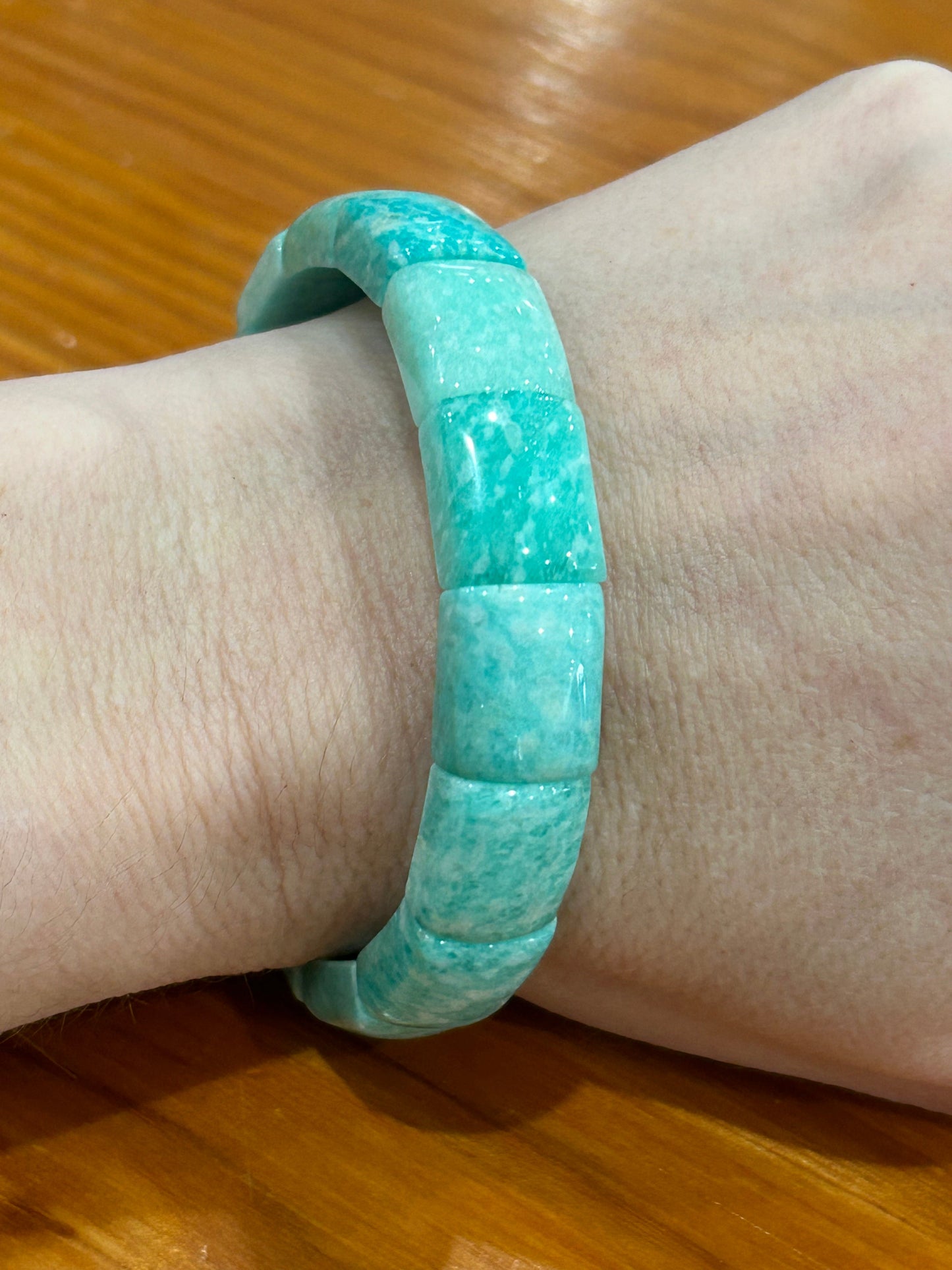 Light Teal Amazonite Stretch Bracelet