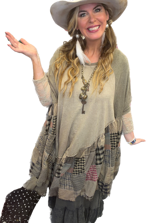 Jaded Gypsy- Willow Song Tunic (Moss) *Final Sale*