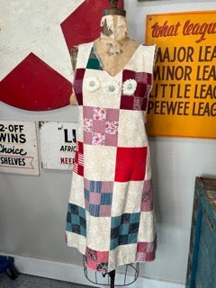 Handmade Quilted Smock Checkered Squares 2 *Final Sale*