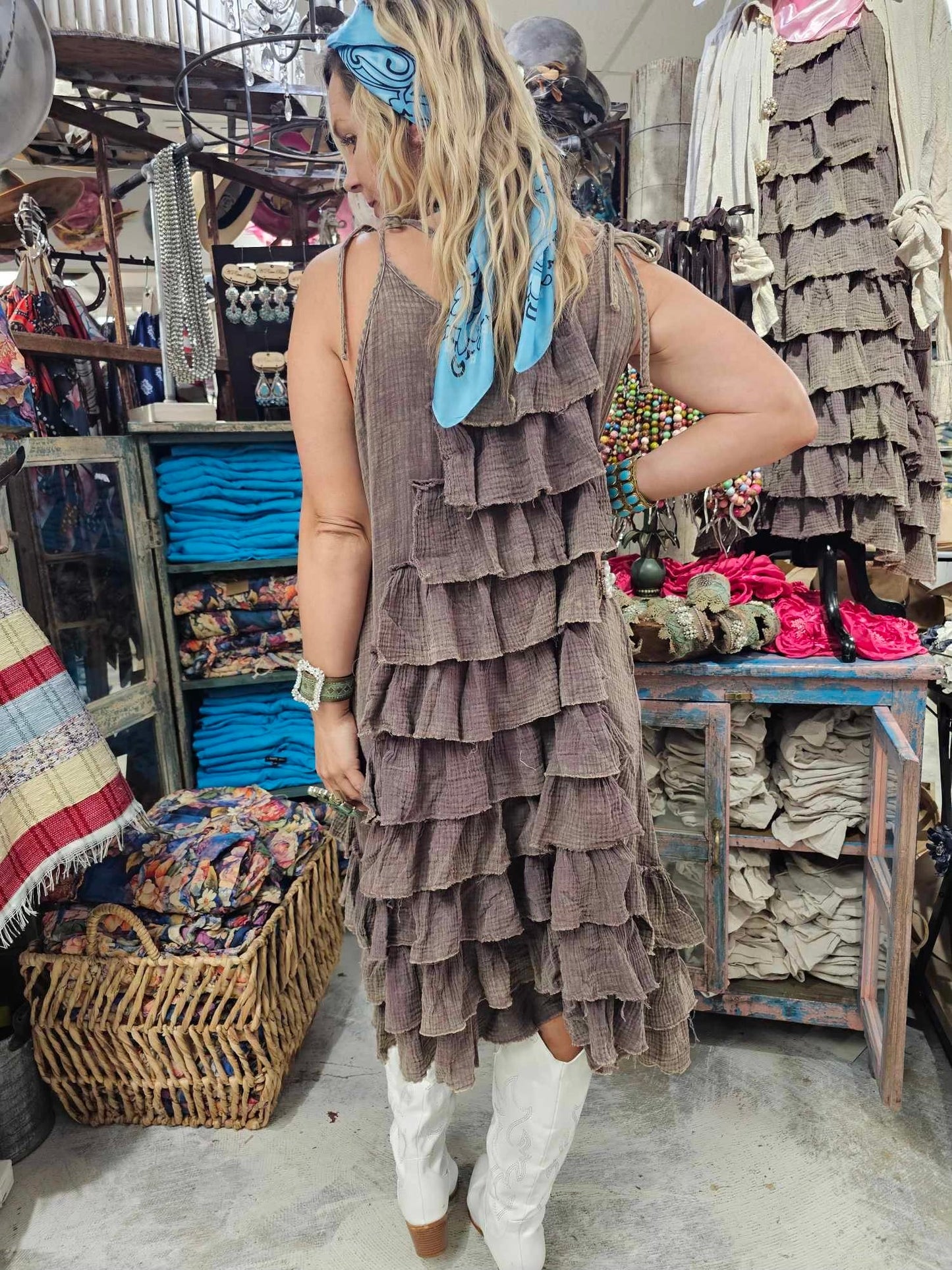 Rare Bird- Ruffle Double Gauze Dress *Final Sale*
