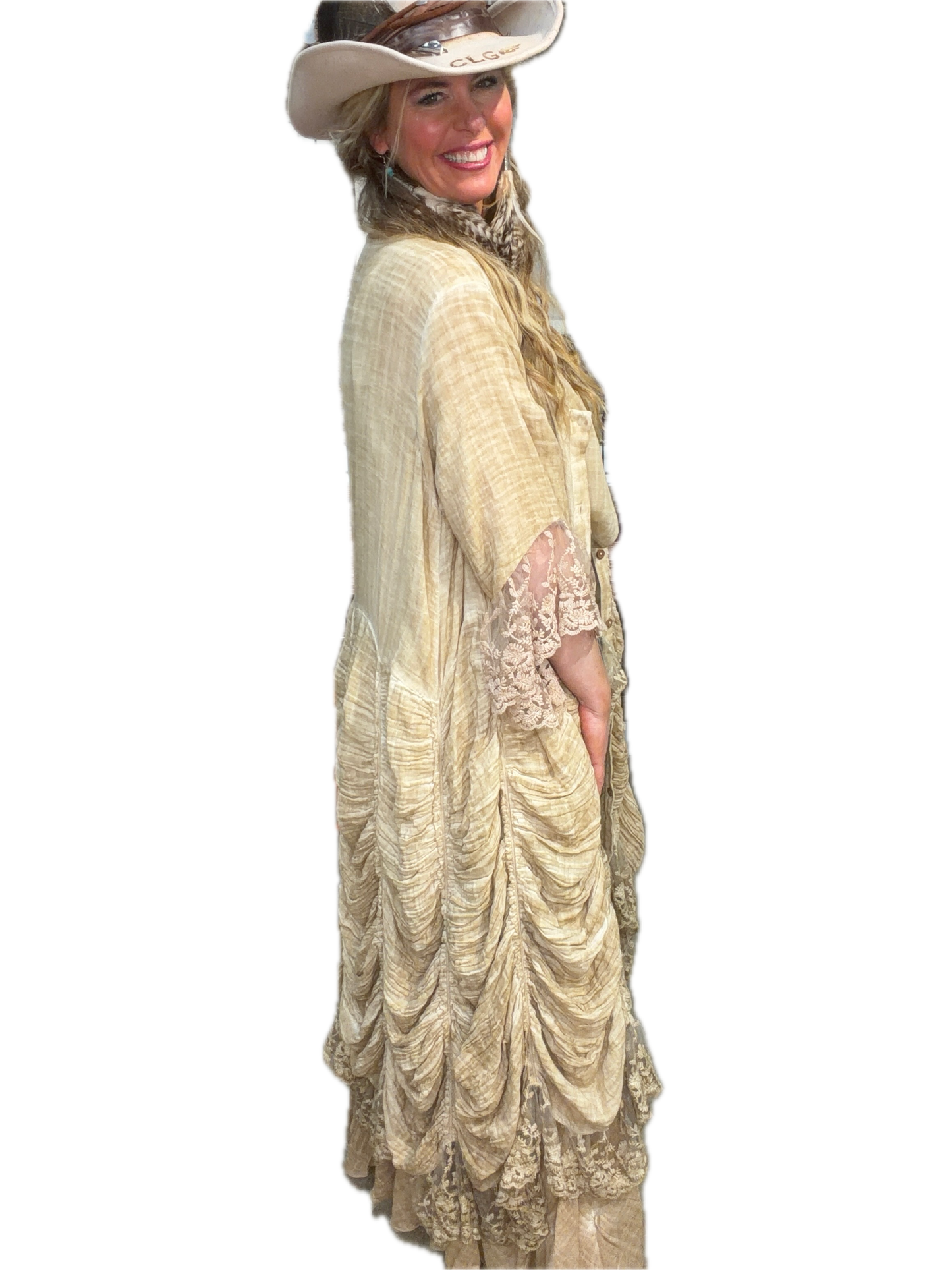 Paper Lace - Button Up Duster (Tea-Dye) (Jacket) (Final Sale)