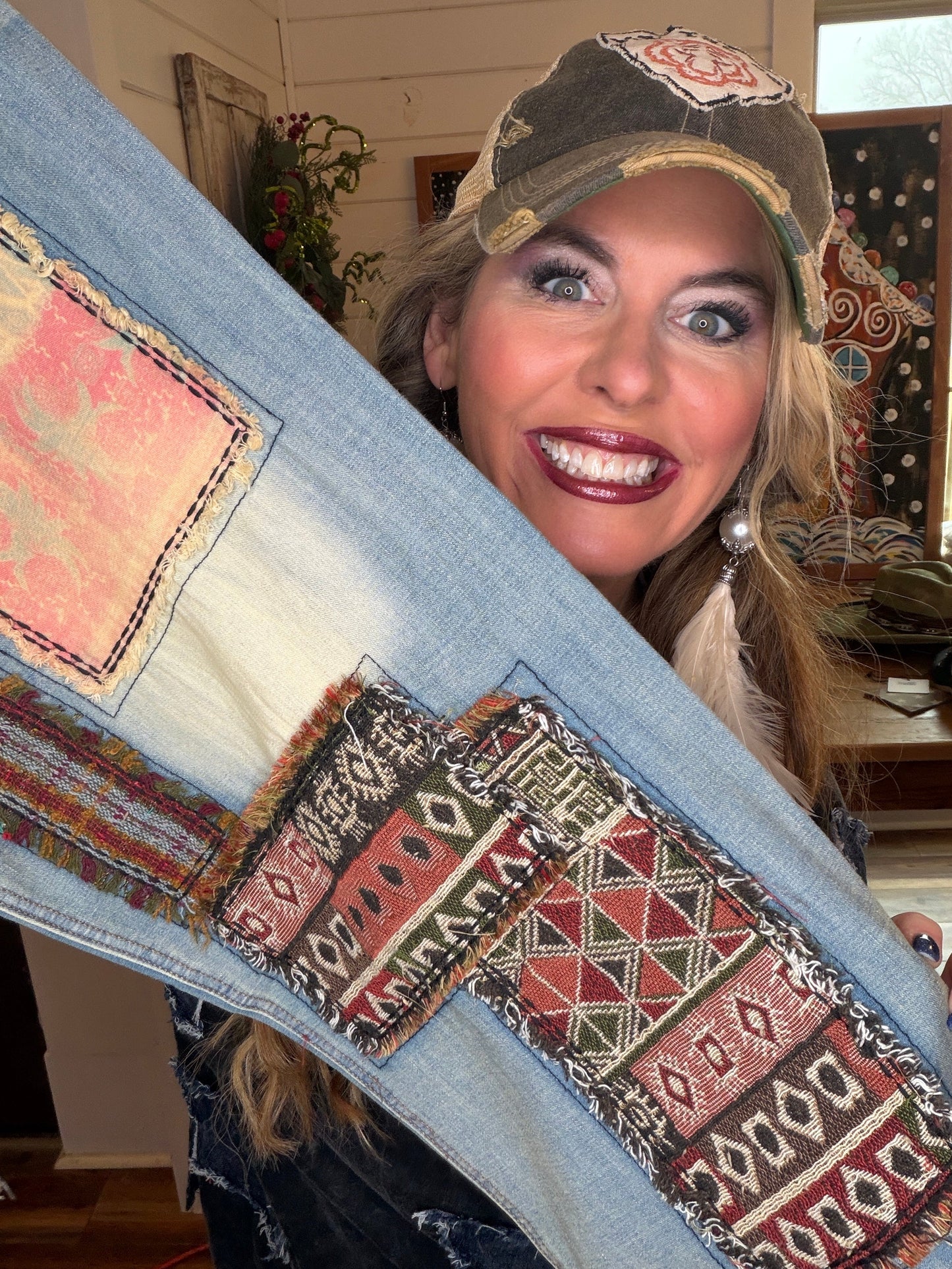 Jaded Gypsy- Peace and Love Jeans (Parchment) *Final Sale*