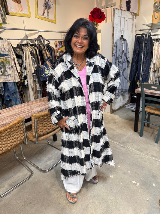 Paper Lace-Shaggy Black and White Jacket