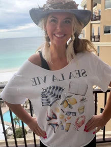 Sea La Vie T-Shirt (Christy Cut) (Bling)
