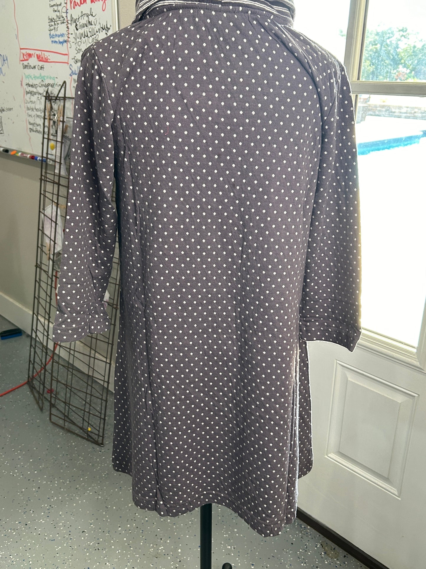 FINAL SALE APT-Paper Lace- Cowl Neck Tunic (Gray & White)