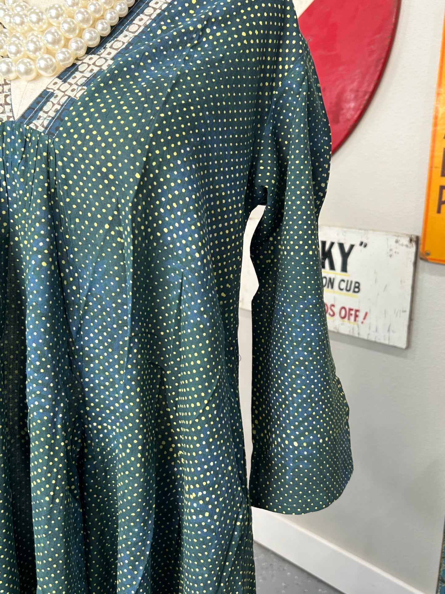 Polka Dot Dress (Green) *Final Sale*