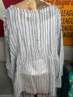 FINAL SALE! Paper Lace- Sheer Striped Overlay (White Stripe)