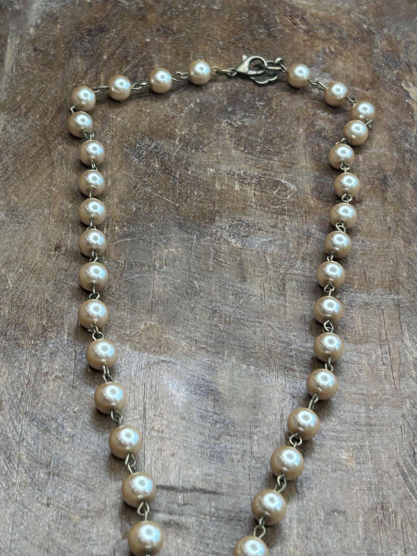 Champagne Rhinestone Rose Necklace