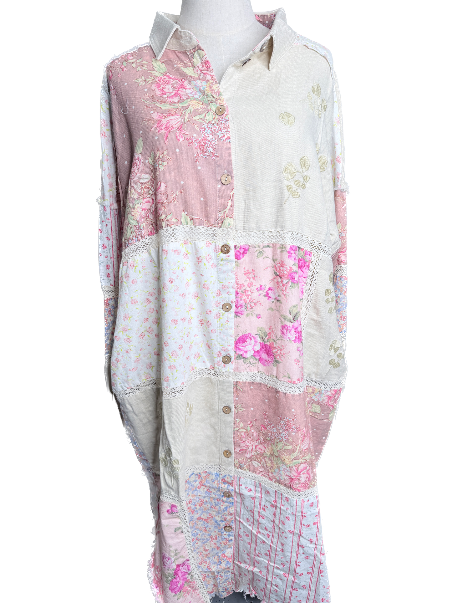 SALE Oli & Hali- Washed Multi Print Long Top (Mauve) *Final Sale*