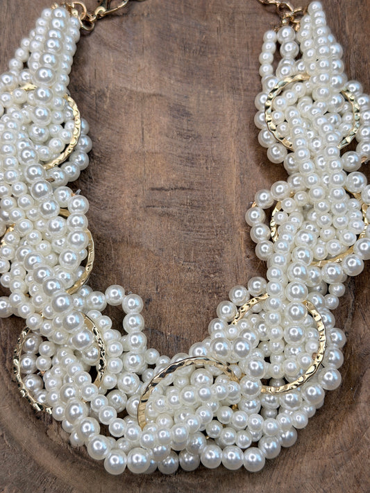 Woven Cream Pearl Choker Necklace *Final Sale*