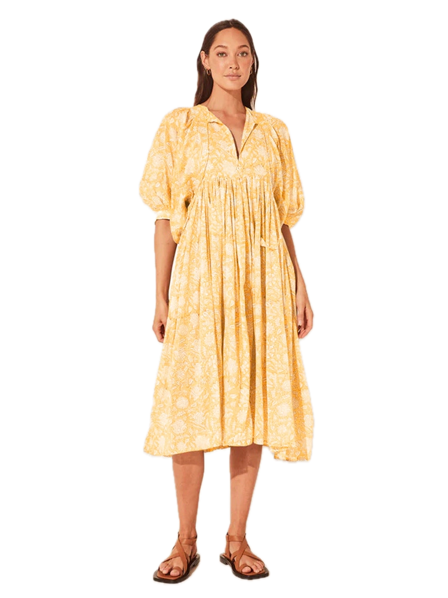 Long Floral String Tie Dress (Yellow) *Final Sale*