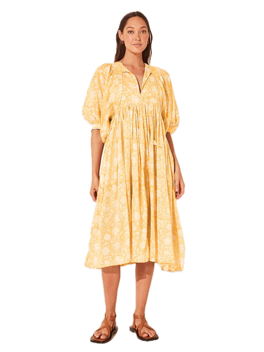 Long Floral String Tie Dress (Yellow) *Final Sale*