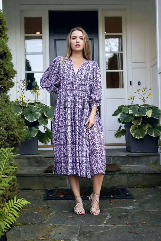 Dolma- Mylah Print Midi Dress (Olive) *Final Sale*