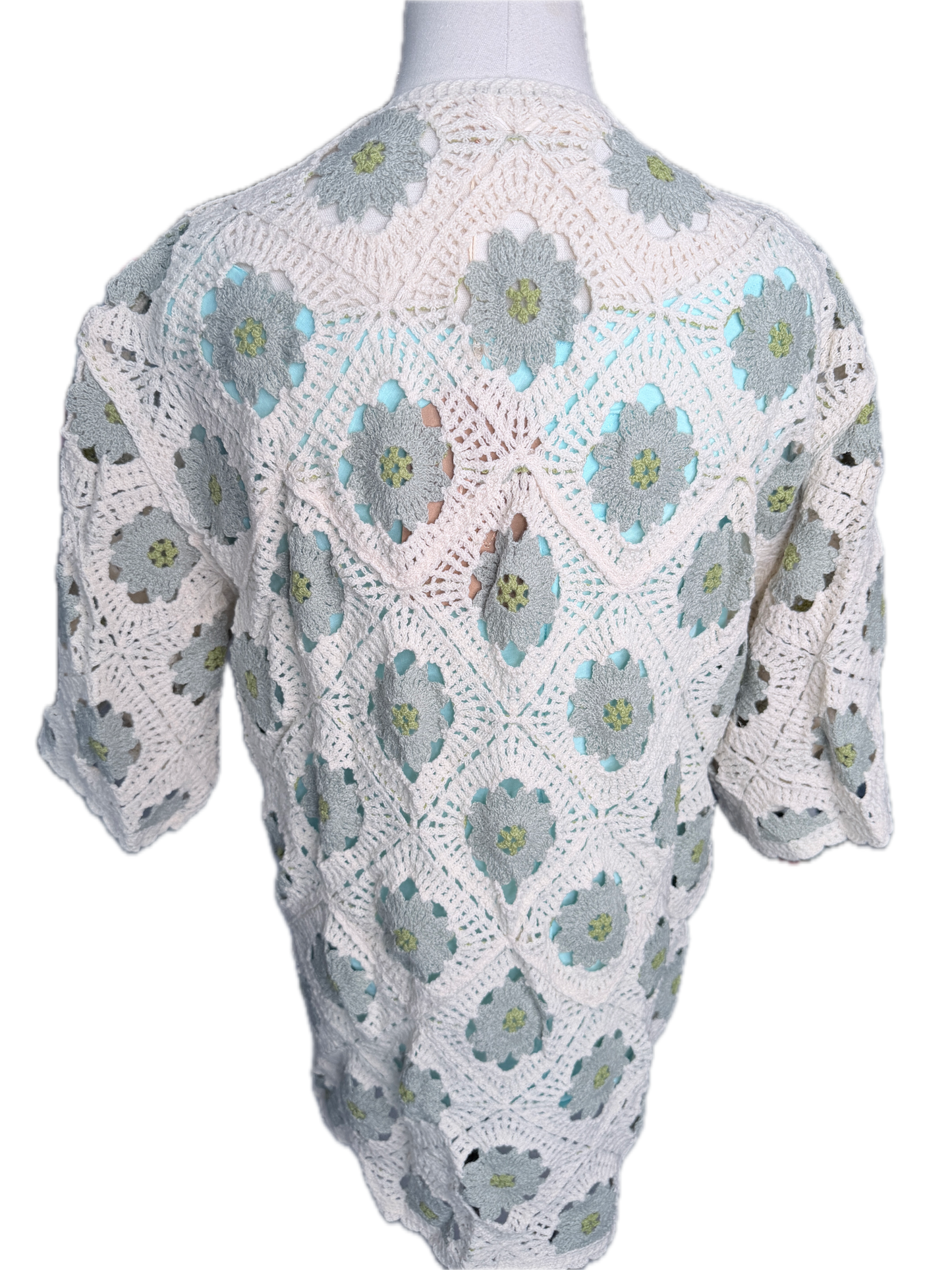 Petunia Short Crochet Cardigan (Sage)