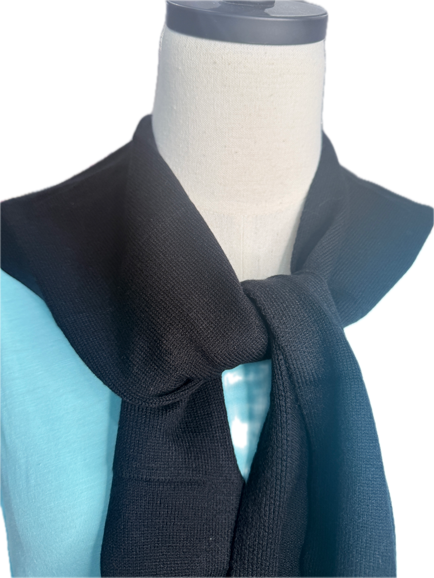 Preppy Mock Sweater Wrap (Black)