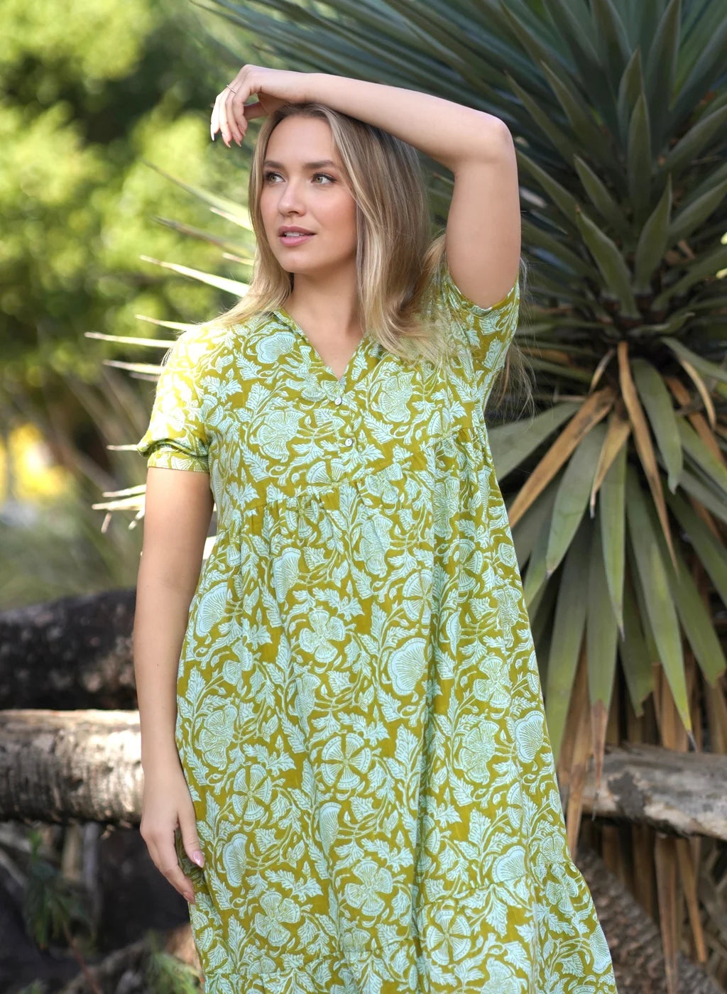 Dolma- Maeve Maxi Dress (Olive Turquoise) *Final Sale*