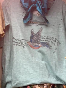 A Rare Bird- Sparrow Tee with 3/4 length sleeve (Luke 12:7)