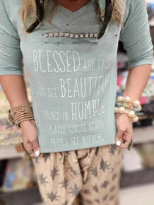 A Rare Bird - Blessed 3/4 Length Sleeve Shirt