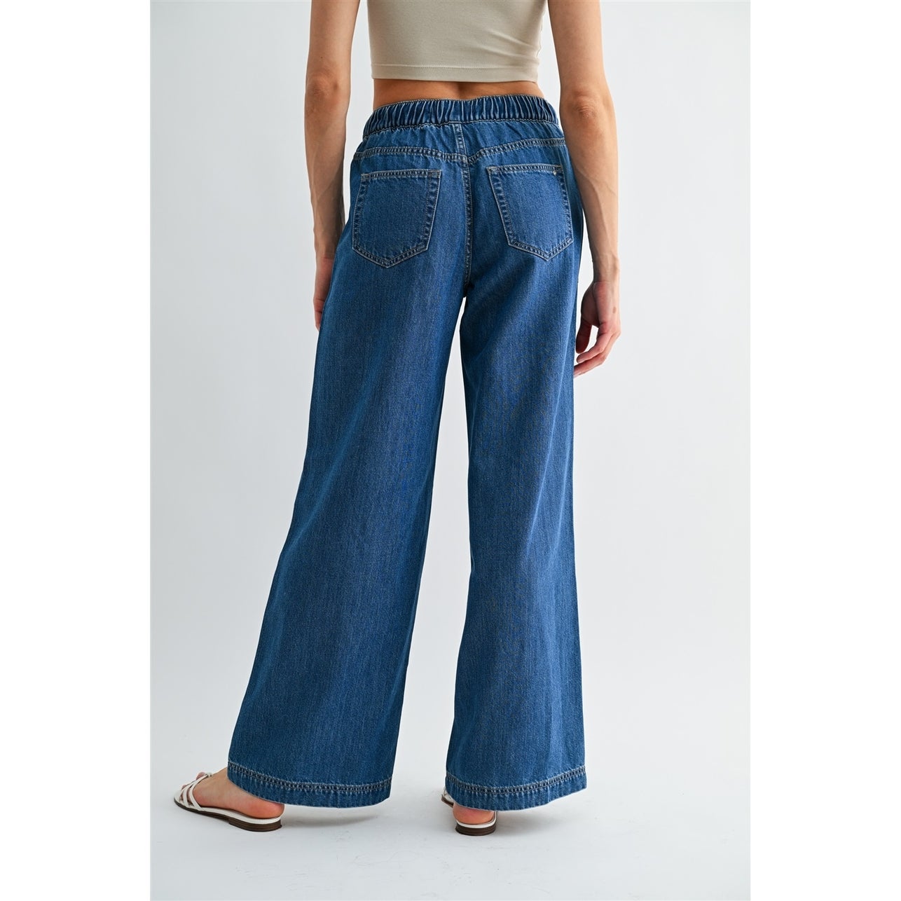 High Rise Wide Leg Joggers (Matisse Indigo)