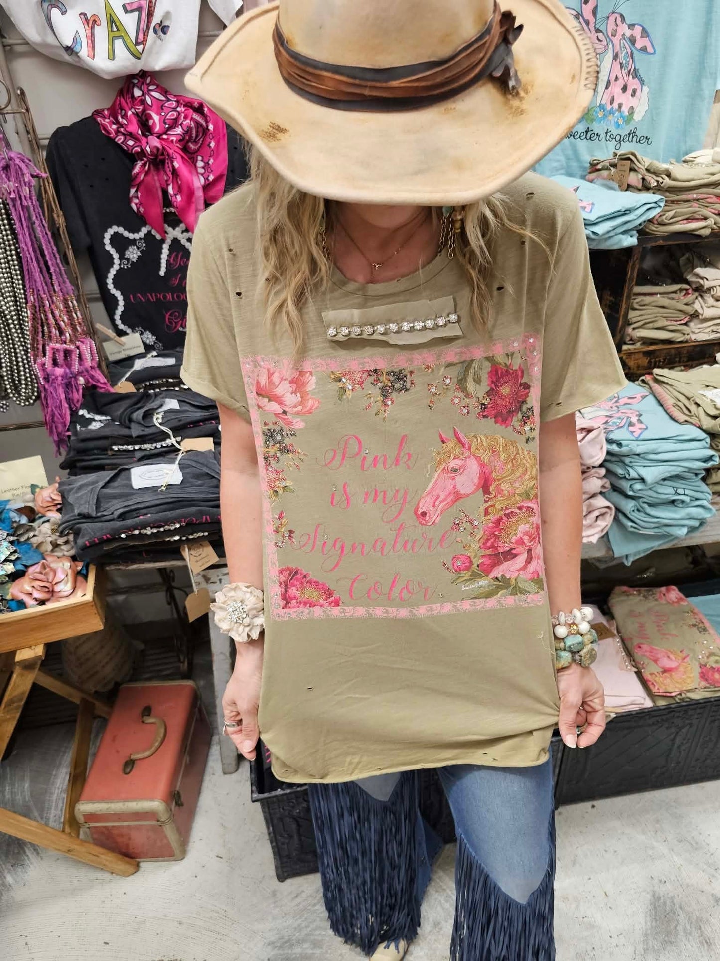 A Rare Bird- Pink is My Signature Color Rag Tee